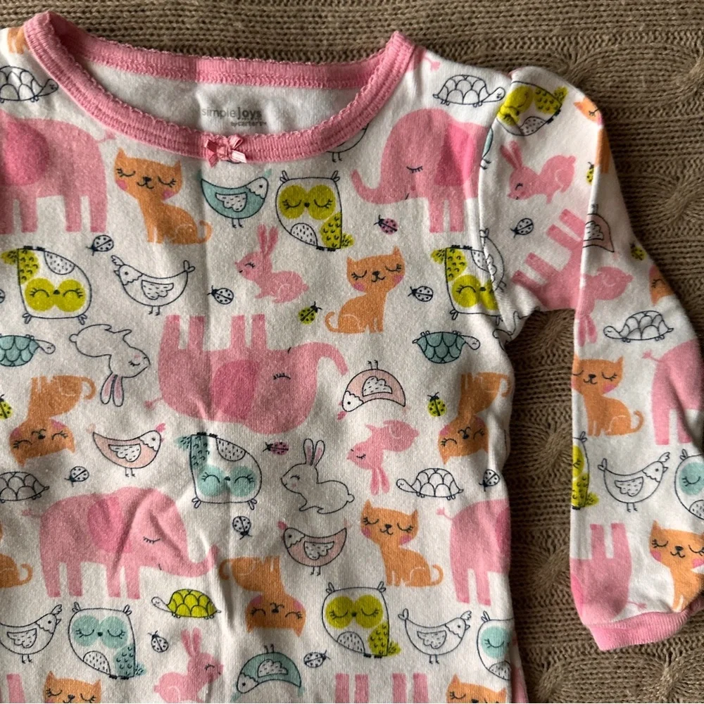 EUC Carter’s 7pc Baby Girl Pajama + Sleep Sack Set, Pink & Blue Bunnies, 18 Mo
